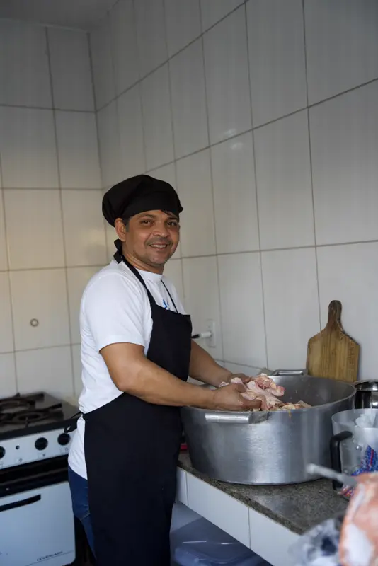 Preparação da comida na cozinha