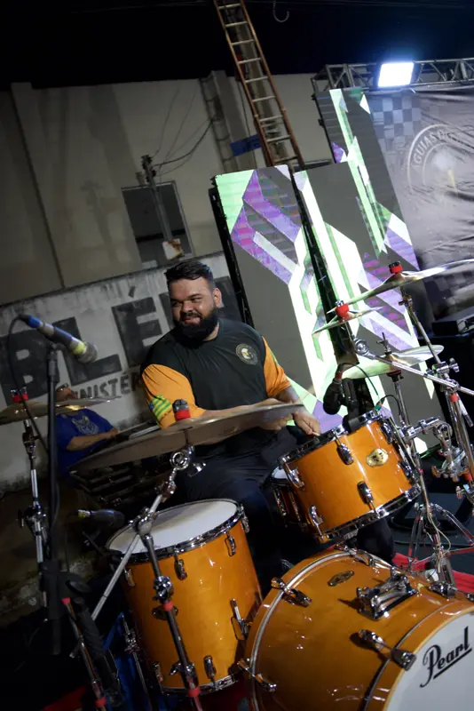 Baterista no palco